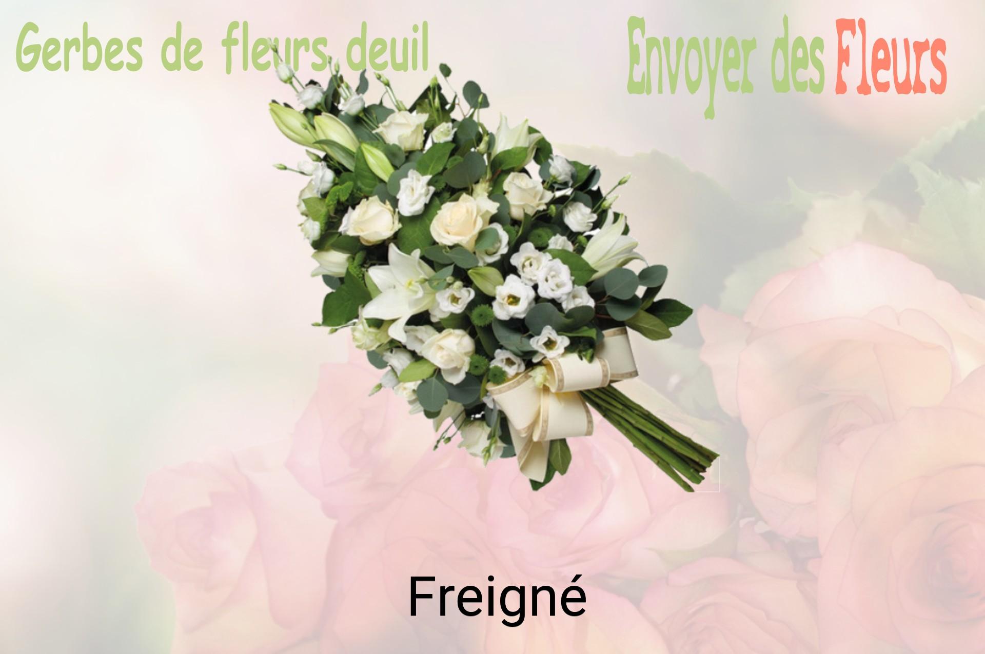 Gerbe de fleurs de deuil livrée à Freigné